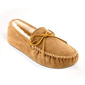 Minnetonka Herren Sheepskin Softsole Mocassin Mokassin, Beige (Golden Tan), 42.5 EU