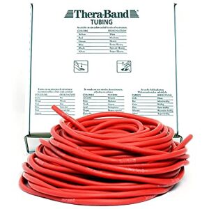 Theraband resistance hose, 7.5 m (25 ft.), Red, medium resistance, professional elastic latex tube for upper and lower body, body exercises, physiotherapy, Pilates and rehab