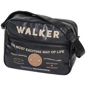 Walker 42259-080 – Umhängetasche Square Authentic mit 2 Reißverschlussfächern, 12 Liter, schwarz