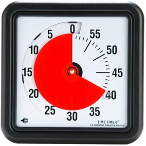 TIME TIMER Time TTA1-W Timer Original Medium 18x18 cm; 60-minuten visueller Timer Countdown-Uhr für Klassenzimmer oder Besprechungen für Kinder und Erwachsene (schwarz)