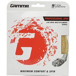 Gamma Professional Spin 16 Tennis String (1.32 mm) 12.2 m Set, Natural, S