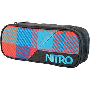 Nitro Pencil Case, Federmäppchen, Schlampermäppchen, Faulenzer Box, Federmappe, Stifte Etui, Plaid Red-Blue