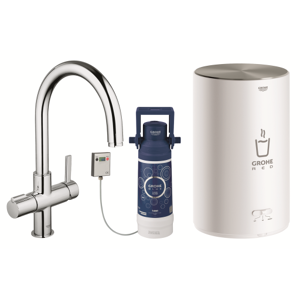 Grohe Red Nordic Køkkenarmatur Med 3 Liters Kedel Og C-Tud I Krom