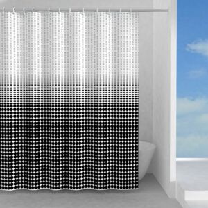 Hefe Illusion Badeforhæng, 120x200 Cm, Hvid/sort