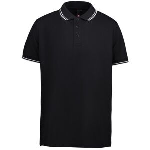 ID Identity Id, Stretch  Poloshirt Med Kontraststribe, 0522, Sort, 2xl