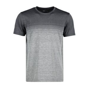 Geyser Sømløs Stribet T-Shirt, G21024, Grafit Melange, Str. L