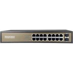 Secpro Switch 16xrj45 Gb + 2xsfp Gb Til 10/100/1000 Mbps