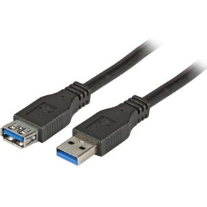 EFB Kabel Usb3.0 Usb-A/usb-A Han/hun 1,0m Sort