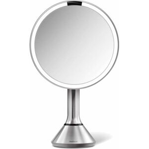 Simplehuman Makeup Spejl Med Lys, Dæmpbar, Sensor, Ø23 Cm, Børstet Rustfrit Stål