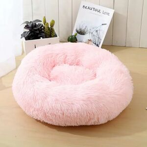 Satana Blød Og Beroligende Donut Kattepude (Sort, Beige, Grå, Koks Eller Pink) (Farve: Pink, Størrelse: 40 Cm)