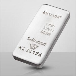 Metalor sølvbarre 1000g