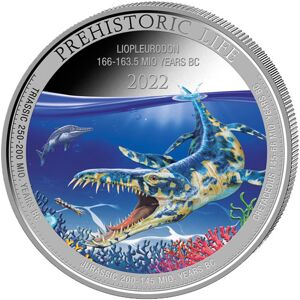 Sero Guld Prehistoric Life - Liopleurodon 1oz sølvmønt (2022)