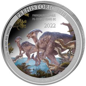 Sero Guld Prehistoric Life - Parasaurolophus 1oz sølvmønt (2022)