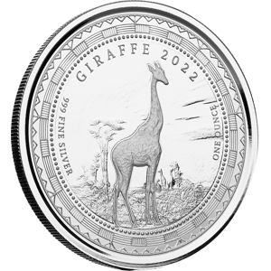 Sero Guld Republic of Guinea Ecuatorial Giraffe 1oz sølvmønt 2022