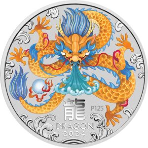 Lunar Dragon lll colored - 1oz sølvmønt  (2024)