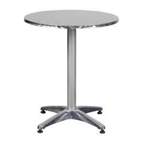 Akur cafe-og altanmøbel cafebord, Ø60 cm højdejusterbar aluminium look.
