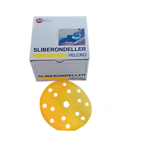 Sliberondeller 15 huller velcro Ø150mm korn 800 - 100 stk