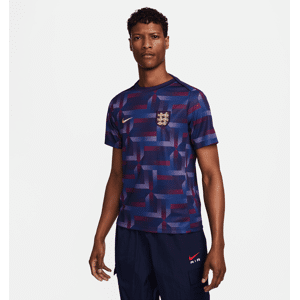 England Academy Pro Nike Dri-FIT-Pre-Match-fodboldtrøje med korte ærmer til mænd - lilla lilla XL