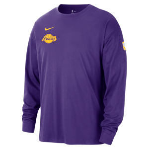Langærmet Los Angeles Lakers Courtside Nike NBA Max90-T-shirt til mænd - lilla lilla XL