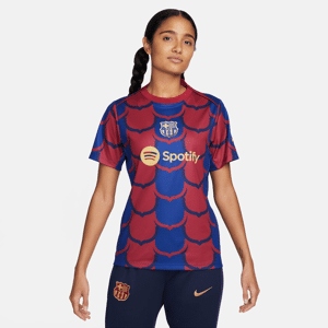FC Barcelona Academy Pro Nike Dri-FIT Pre-Match-fodboldtrøje til kvinder - blå blå S (EU 36-38)