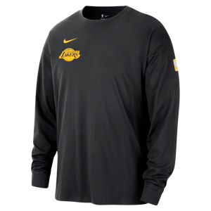 Langærmet Los Angeles Lakers Courtside Nike NBA Max90-T-shirt til mænd - sort sort L