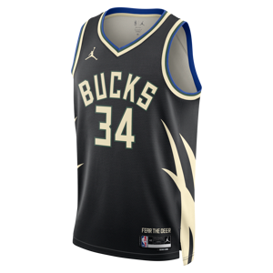 Milwaukee Bucks Statement Edition Jordan Dri-FIT NBA Swingman-trøje til mænd - sort sort 3XL