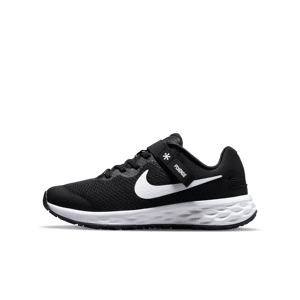 Nike Revolution 6 FlyEase Easy On/Off-løbesko til vej til større børn - sort sort 39