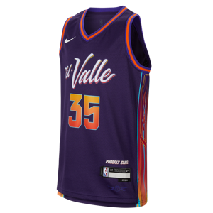 Kevin Durant Phoenix Suns 2023/24 City Edition Nike Dri-FIT NBA Swingman-trøje til større børn - lilla lilla M