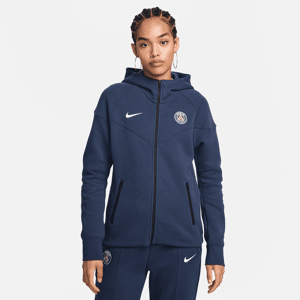 Paris Saint-Germain Tech Fleece Nike Soccer Windrunner-hættetrøje med lynlås til kvinder - blå blå L (EU 44-46)