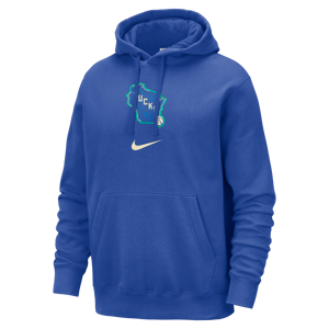 Milwaukee Bucks Club Fleece City Edition Nike NBA-pullover-hættetrøje til mænd - blå blå XL