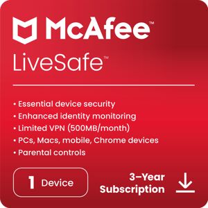 Acer McAfee LiveSafe - 1 Enhed – 3 års abonnement