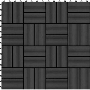 vidaXL terrassefliser 22 stk. 30 x 30 cm 2 m2 WPC sort