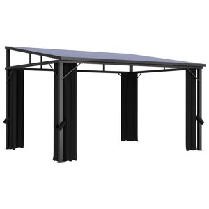 vidaXL pavillon med gardin 405x294x244 cm antracitgrå