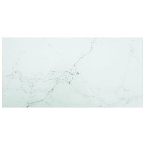 vidaXL bordplade 100x50 cm 6 mm hærdet glas marmortekstur white