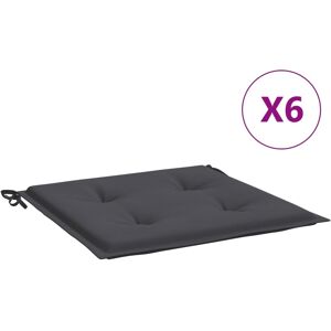 vidaXL hynder til havestol 6 stk. 50x50x3 cm oxfordstof antracitgrå