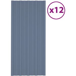 vidaXL tagplader 12 stk. 100x45 cm galvaniseret stål grå