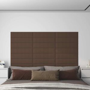 vidaXL vægpaneler 12 stk. 60x15 cm 1,08 m² stof brun