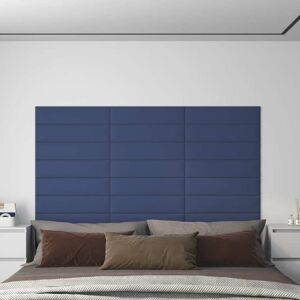 vidaXL vægpaneler 12 stk. 60x15 cm 1,08 m² stof blå