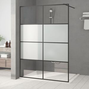 vidaXL brusevæg 140x195 cm halvmatteret sikkerhedsglas sort