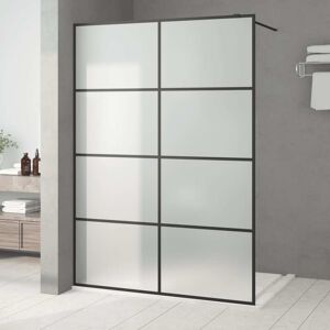 vidaXL brusevæg 140x195 cm matteret sikkerhedsglas sort