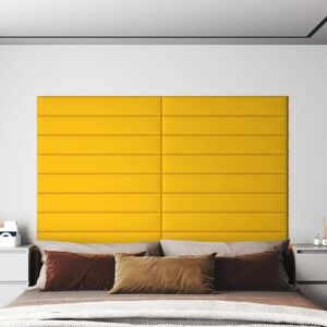 vidaXL vægpaneler 12 stk. 90x15 cm 1,62 m² fløjl gul