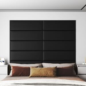 vidaXL vægpaneler 12 stk. 90x30 cm 3,24 m² kunstlæder sort