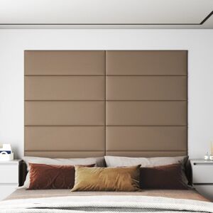 vidaXL vægpaneler 12 stk. 90x30 cm 3,24 m² kunstlæder cappuccino