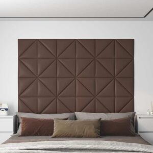 vidaXL vægpaneler 12 stk. 30x30 cm 0,54 m² kunstlæder brun