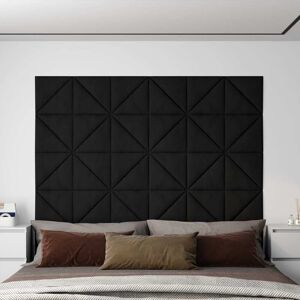 vidaXL vægpaneler 12 stk. 30x30 cm 0,54 m² fløjl sort