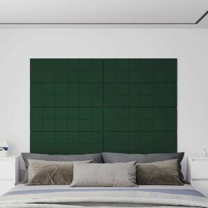 vidaXL vægpaneler 12 stk. 90x30 cm 3,24 m² stof mørkegrøn