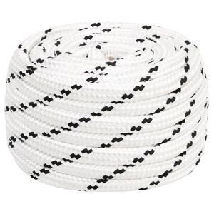 vidaXL flettet tovværk 18 mm x 25 m polyester hvid