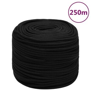 vidaXL arbejdsreb 6 mm 250 m polyester sort