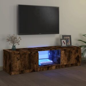 vidaXL tv-bord med LED-lys 140x40x35,5 cm røget egetræsfarve