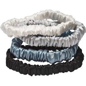 Lenoites Mulberry Silk Skinny Scrunchies White, Light Grey, Blue, Black